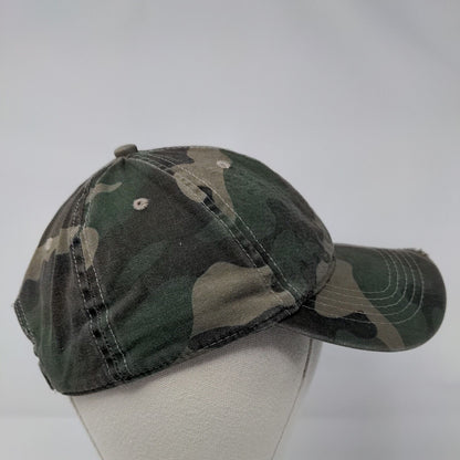 Unbranded Strapback Hat Camouflage OSFA Adjustable Distressed 6 Panel Blank