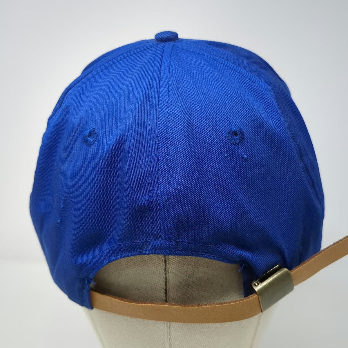 San Sun 5 Panel Hat Blue OS Ford Ogallala Motors Rope Leather Strapback Vintage