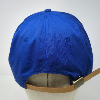 San Sun 5 Panel Hat Blue OS Ford Ogallala Motors Rope Leather Strapback Vintage
