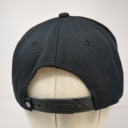 Level 22 5 Panel Black White OSFM Fearless Marble Print Flat Brim Snapback Hat