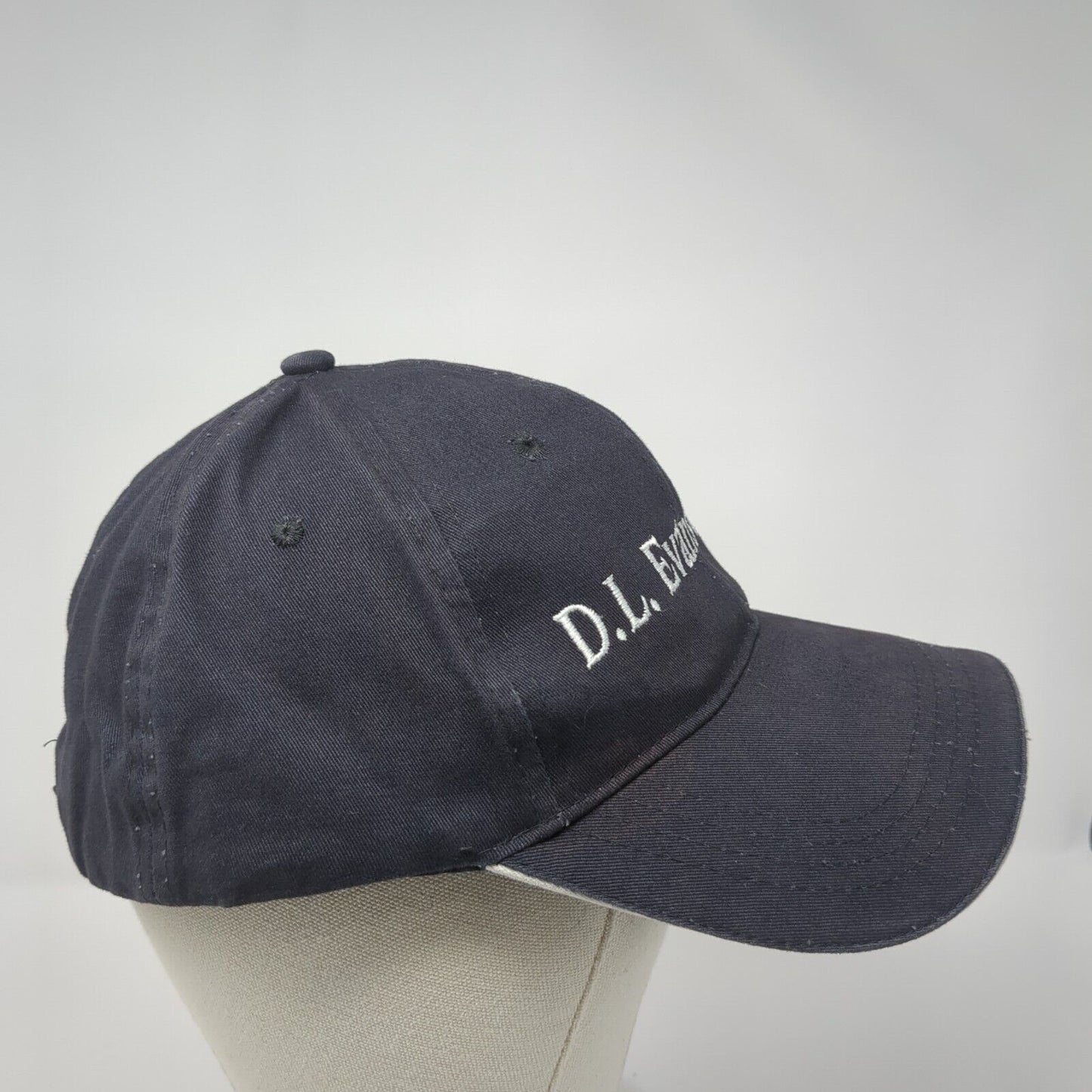 D.L. Evans Bank Strapback Hat Blue One Size Adjustable Embroidered Cap America