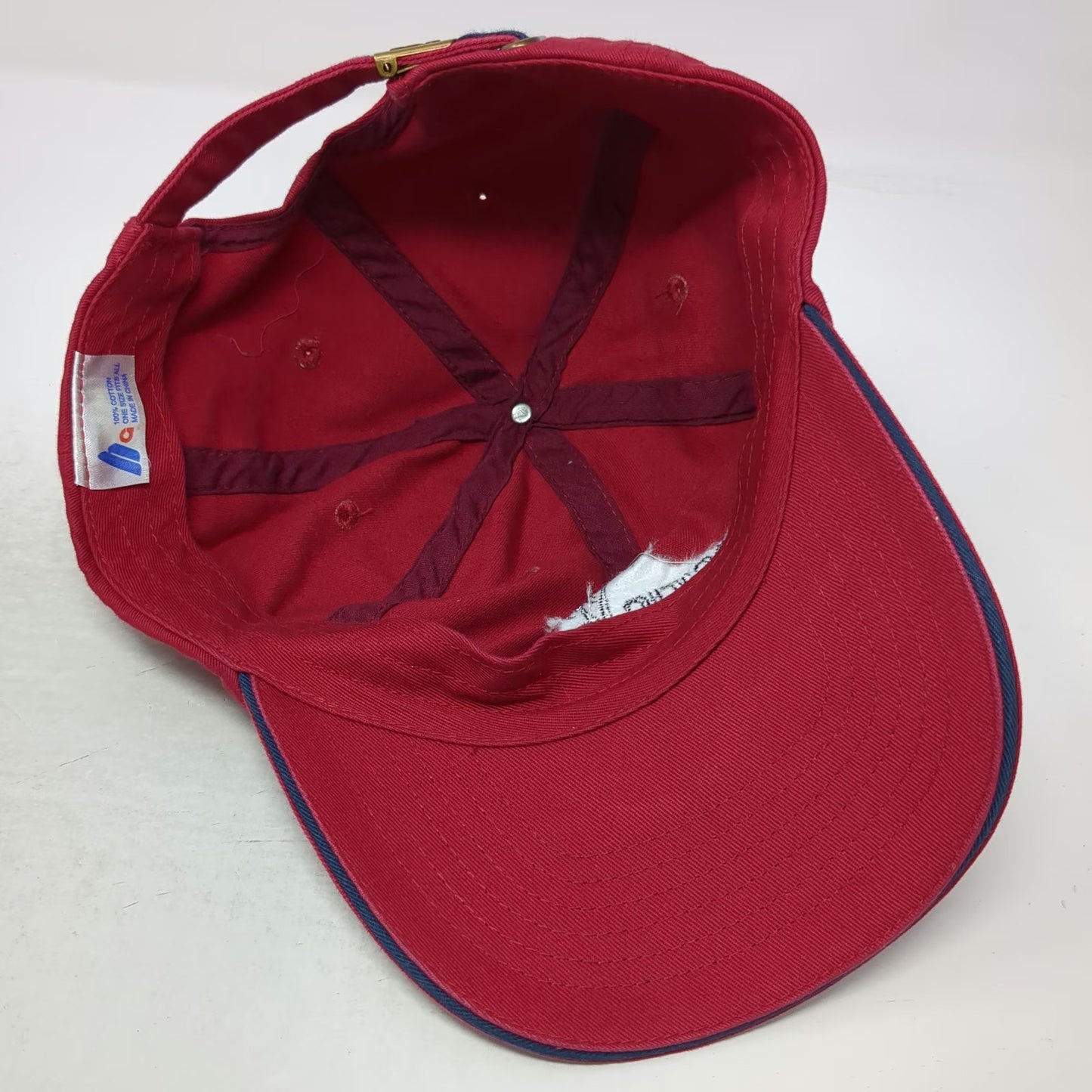 Red Baseball Cap OSFM Pacific Beach California Palm Trees Hat Adjustable Blue