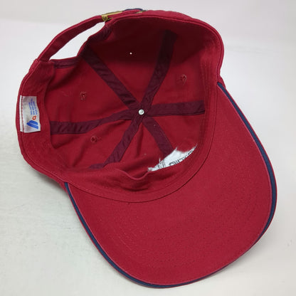 Red Baseball Cap OSFM Pacific Beach California Palm Trees Hat Adjustable Blue