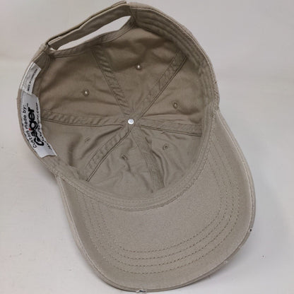 Irby Strapback Hat Tan One Size Adjustable Embroidered 6 Panel Vent Holes