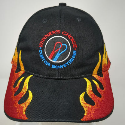 Blue Mtn. Design Works Baseball Cap Black One Size Flames Custom Bowstrings Hat