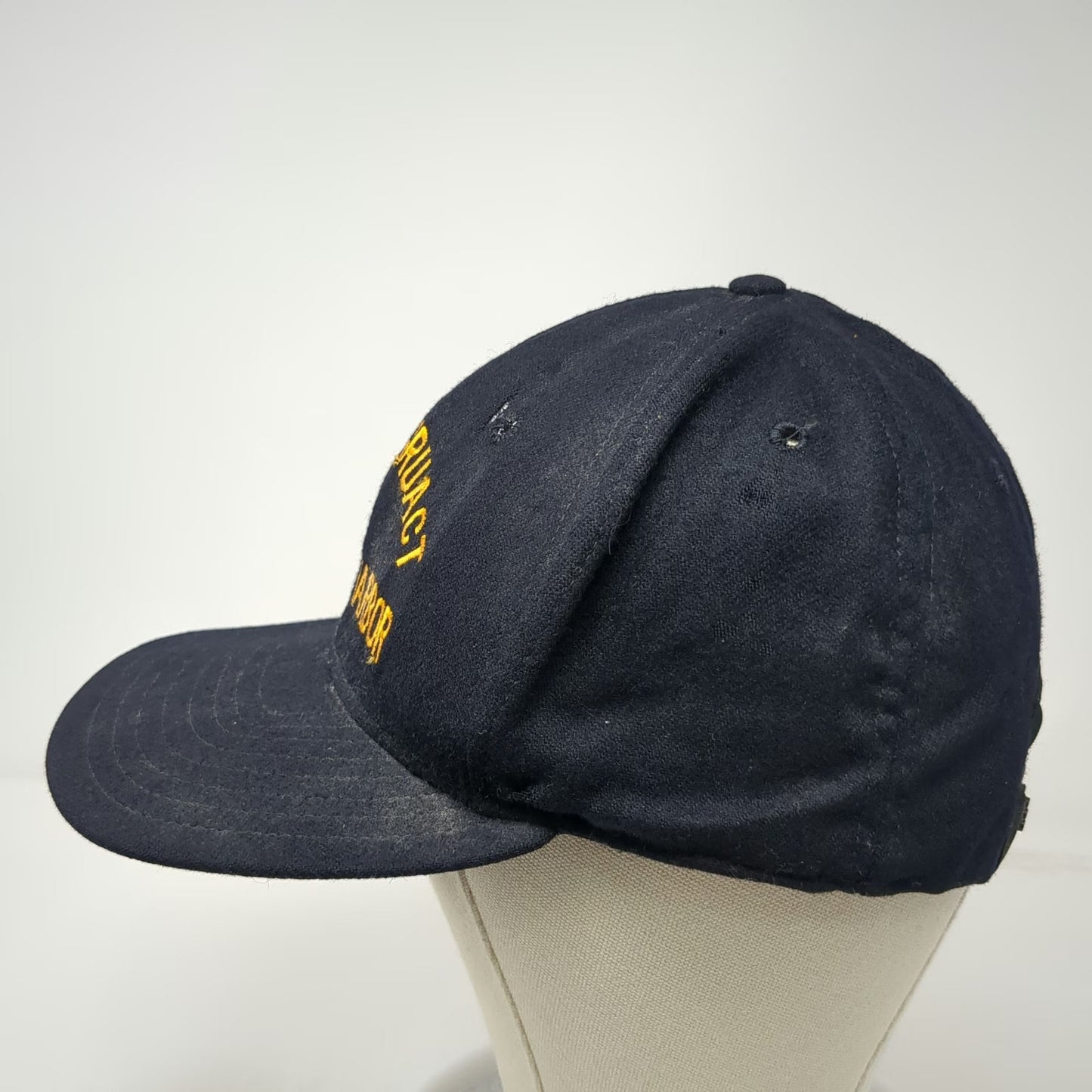 Blue Snapback Hat M NAVSECGRUACT Winter Harbor Naval Security Group Vintage