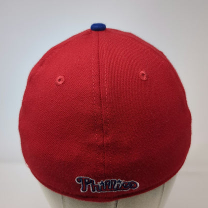 Philadelphia Phillies MLB New Era Baseball Cap Red M 39THIRTY Stretch Fit Hat