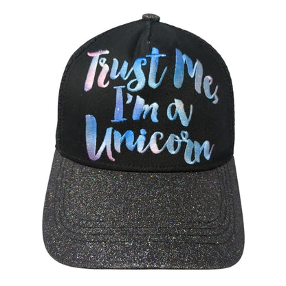 Trust Me I'm A Unicorn Women's Trucker Hat Black One Size Mesh Back