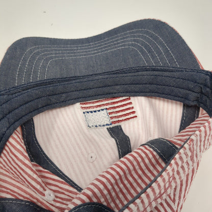 American Flag Slideback Hat Multi One Size Seersucker Striped Infinity