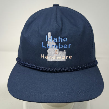 Sportcap Supreme 5 Panel Blue One Size Rope Brim Leather Strap Idaho Lumber Hat