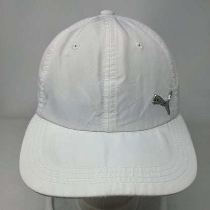 PUMA Slideback Hat White OSFA Adjustable Solid 6 Panel Vent Holes
