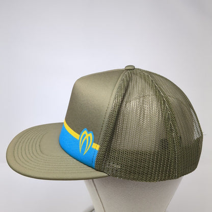 Badfish Snapback Mesh Back Trucker Hat Green One Size Solid Outdoor