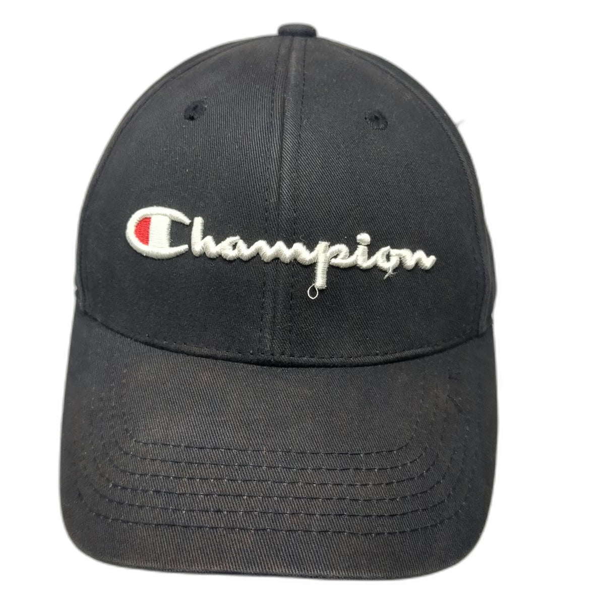Champion Baseball Cap Black One Size Adjustable Slideback Embroidered Script Hat