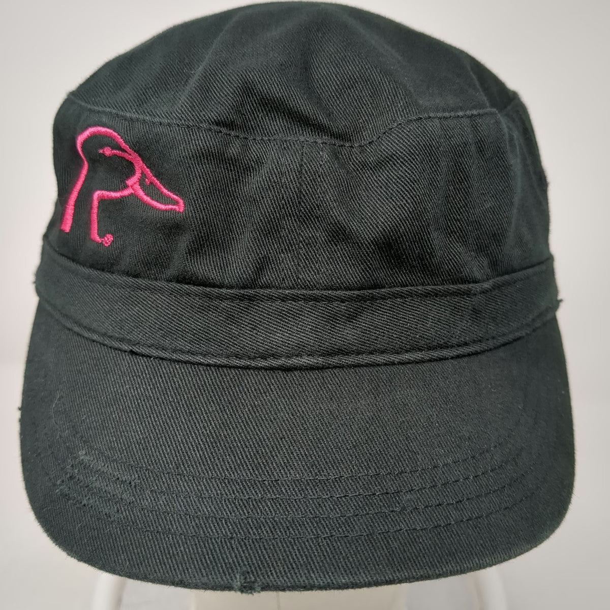 District Army Cap Black One Size Pink Ducks Unlimited Logo Strapback Cotton Hat