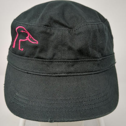 District Army Cap Black One Size Pink Ducks Unlimited Logo Strapback Cotton Hat