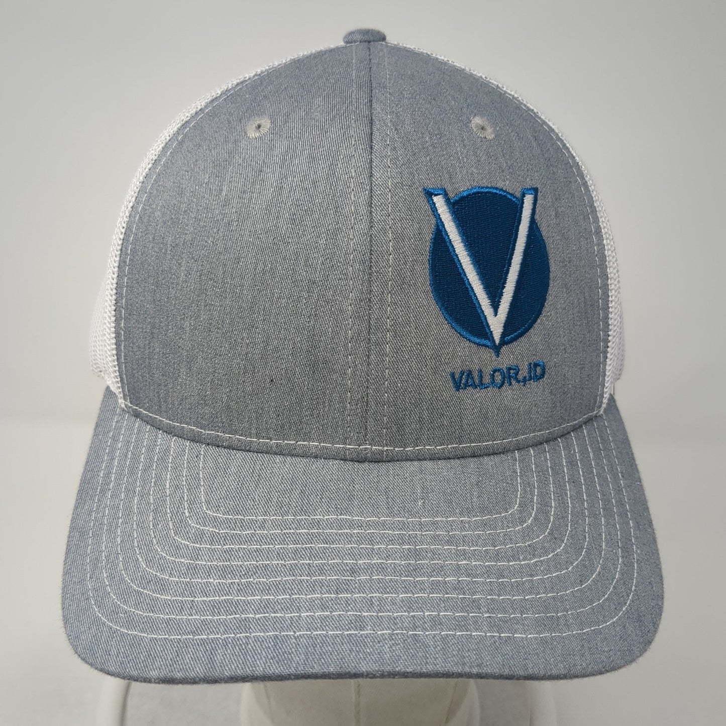 Valor ID Snapback Trucker Hat Gray One Size Adjustable Mesh Back Richardson