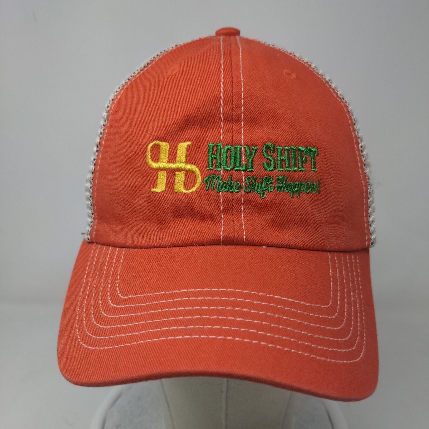 Holy Shift Make Shift Happen Snapback Hat Orange OSFA '47 Brand Mesh Back