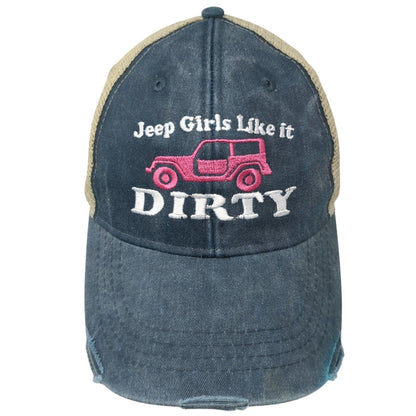 Jeep Girls Like It Dirty Snapback Trucker Hat Multi One Size Mesh Back