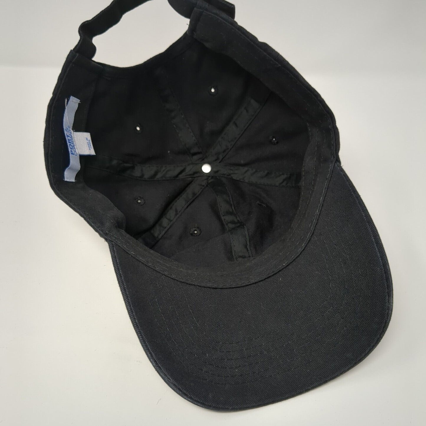 Micron Slideback Hat Black One Size Adjustable 6 Panel Port & Company