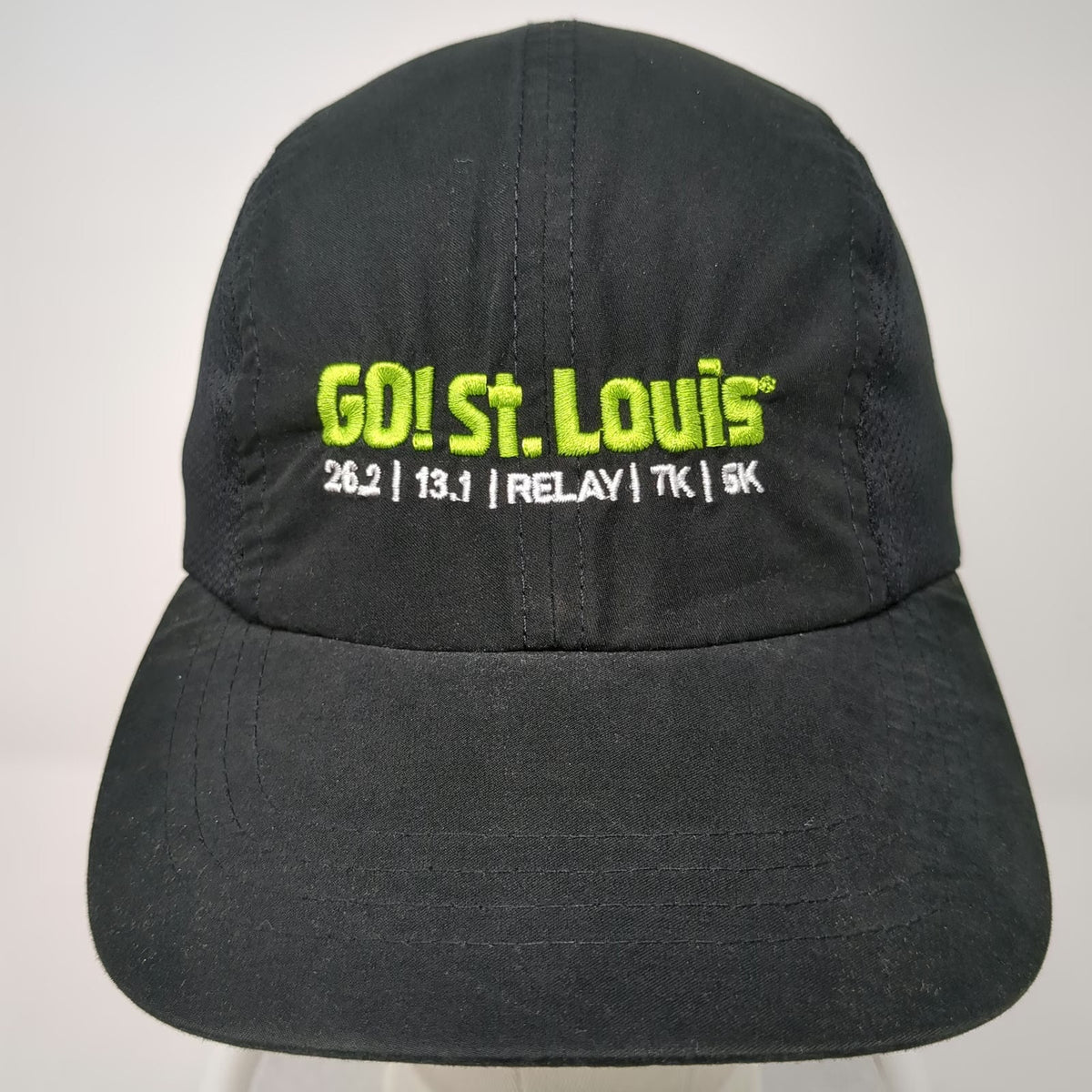Headsweats GO! St. Louis Baseball Cap Black Green White One Size Mesh Runner Hat