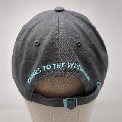 Cheers To The Wiseman Slideback Hat Gray One Size Adjustable Embroidered Cotton