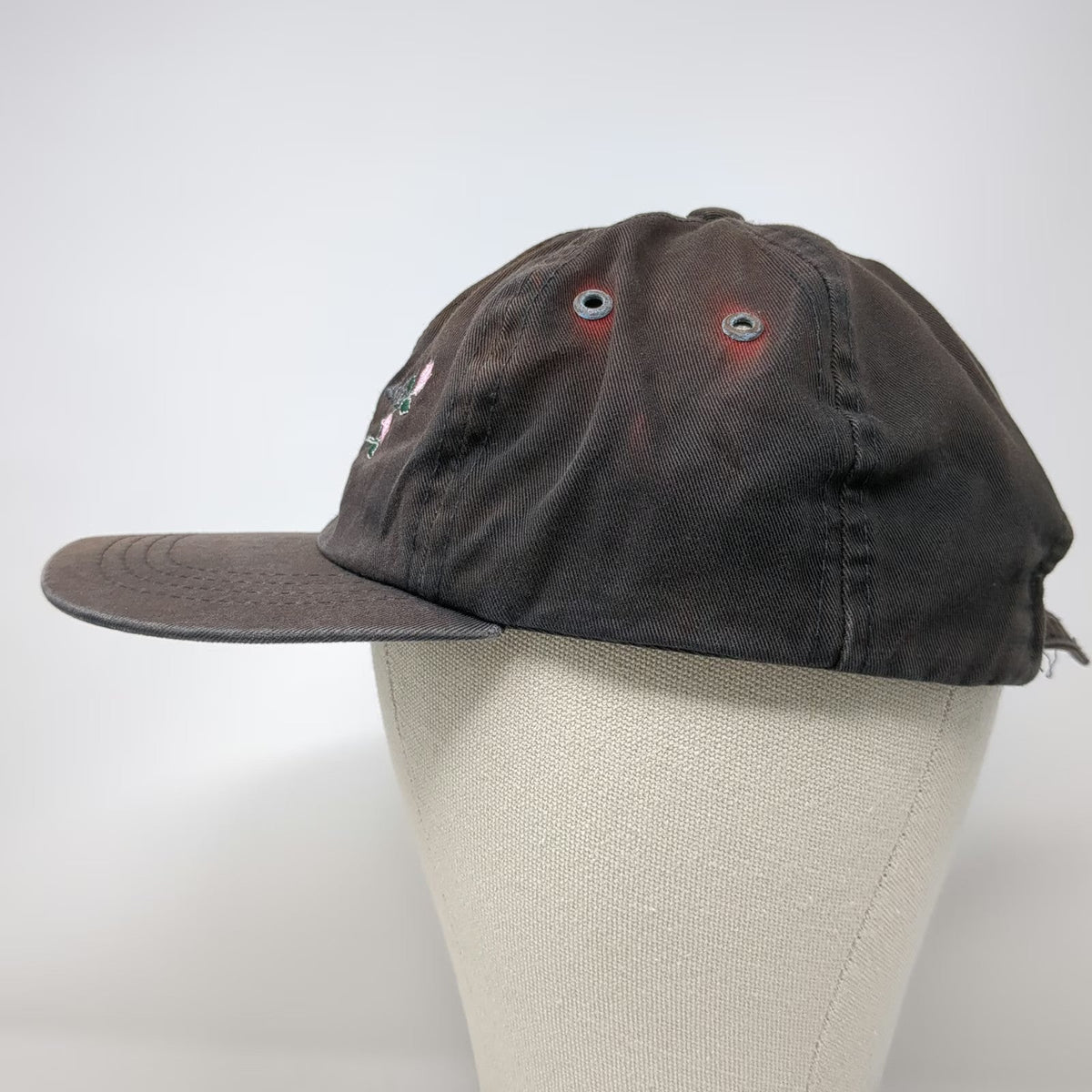 Yupoong Baseball Cap Black One Size Redfish Lake Floral Embroidered Cotton Hat