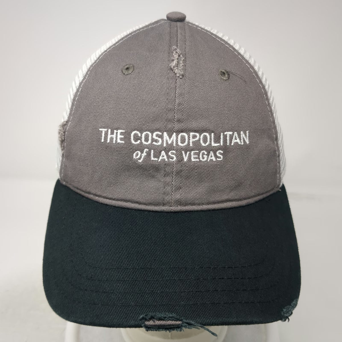 Cosmopolitan of Las Vegas Trucker Hat Gray Black White One Size Mesh Snapback