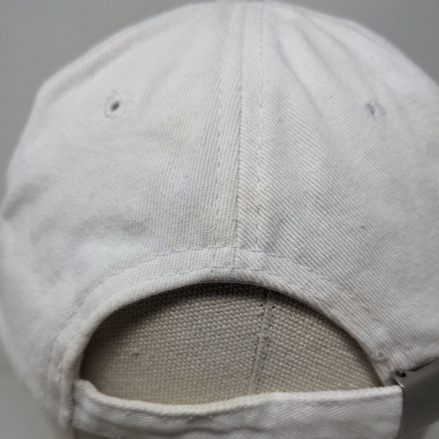 Mrs. Slideback Hat White One Size Adjustable Embroidered Vented Holes 6 Panel