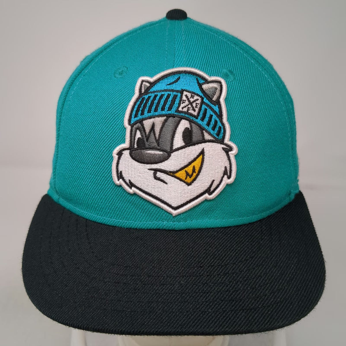 Neff Snapback Blue One Size School of Bandits Raccoon Apple Pencil Flat Brim Hat