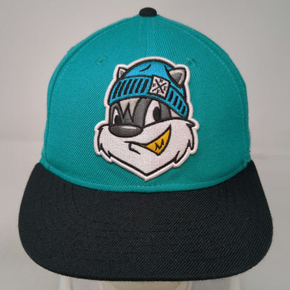 Neff Snapback Blue One Size School of Bandits Raccoon Apple Pencil Flat Brim Hat