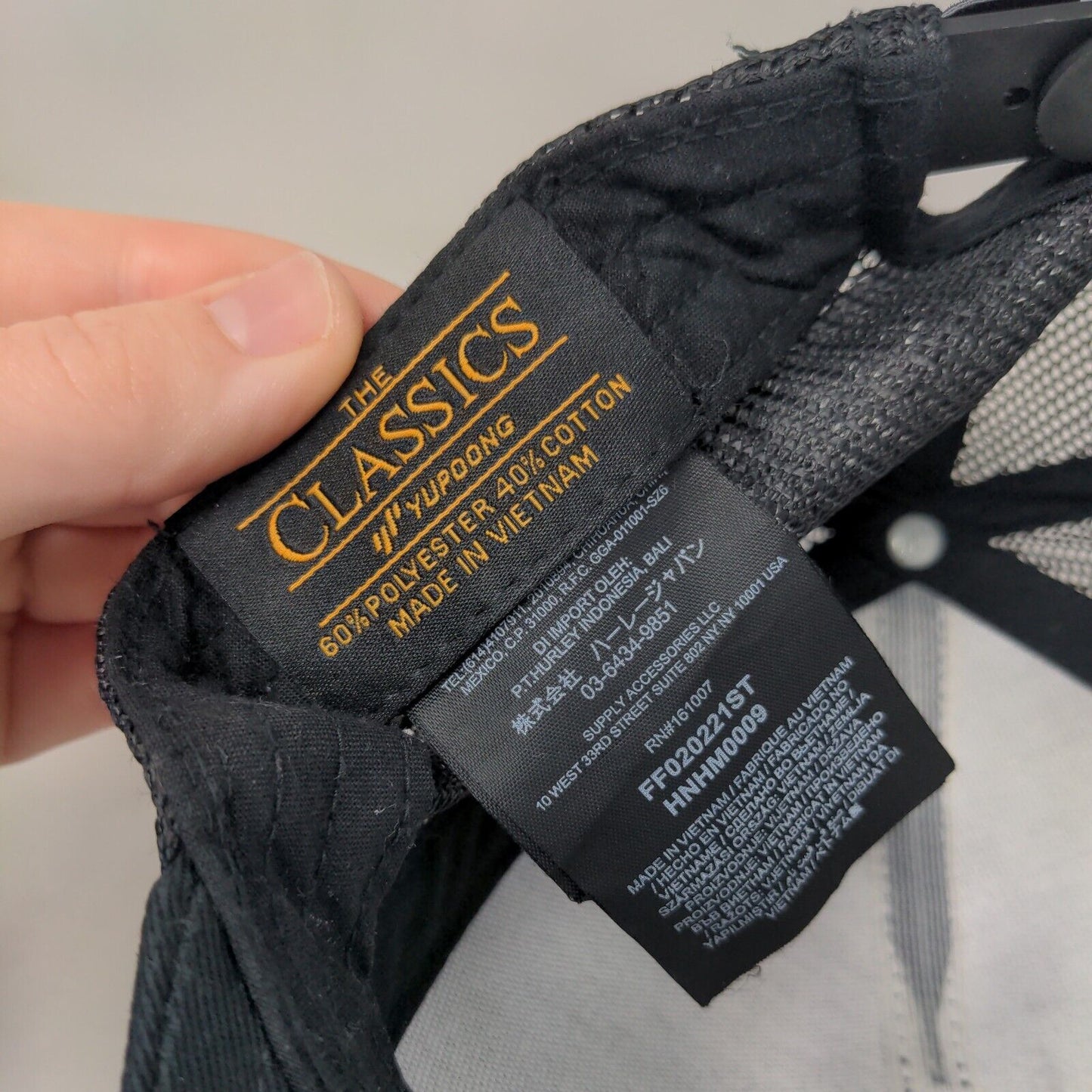 Hurley Snapback Mesh Back Trucker Hat Black One Size The Classics Yupoong