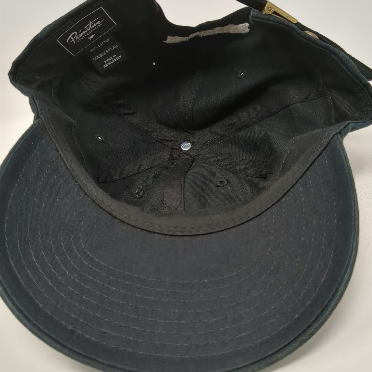 Primitive Baseball Cap Black One Size Script P Logo Embroidered Cotton Hat