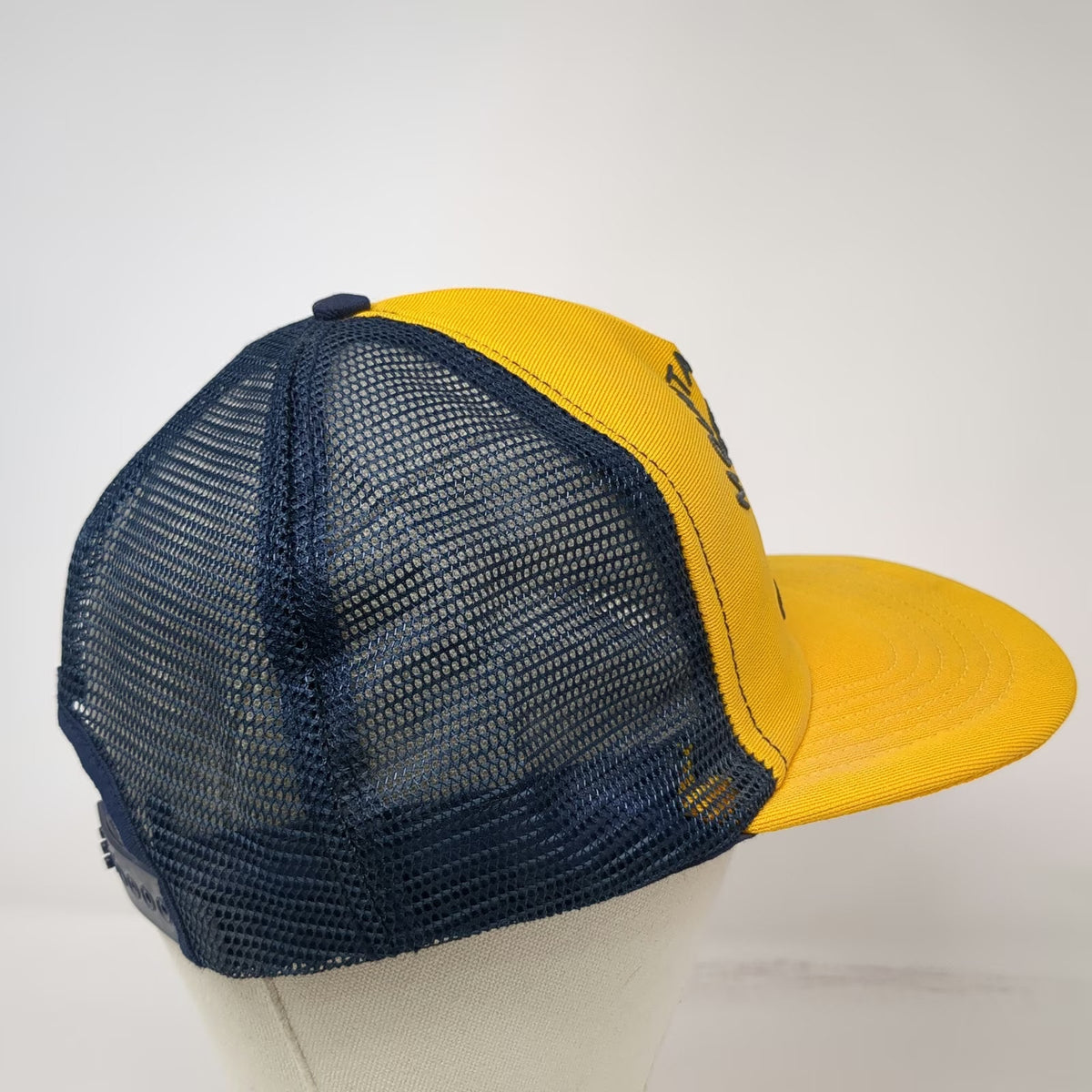 Stylemaster Trucker Hat Yellow Blue 7 5/8 Mountain Home Lions Club Vintage USA