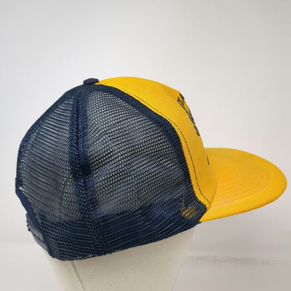 Stylemaster Trucker Hat Yellow Blue 7 5/8 Mountain Home Lions Club Vintage USA