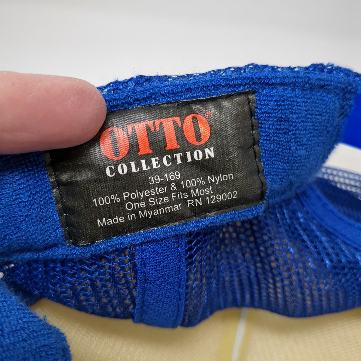 Otto Trucker Hat One Size White Blue Red June Lake Brewing Bat Mesh Foam Rope