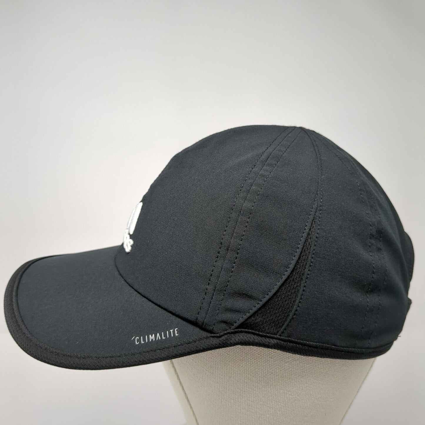Adidas Climalite Strapback Hat Black One Size Adjustable Breathable 6 Panel