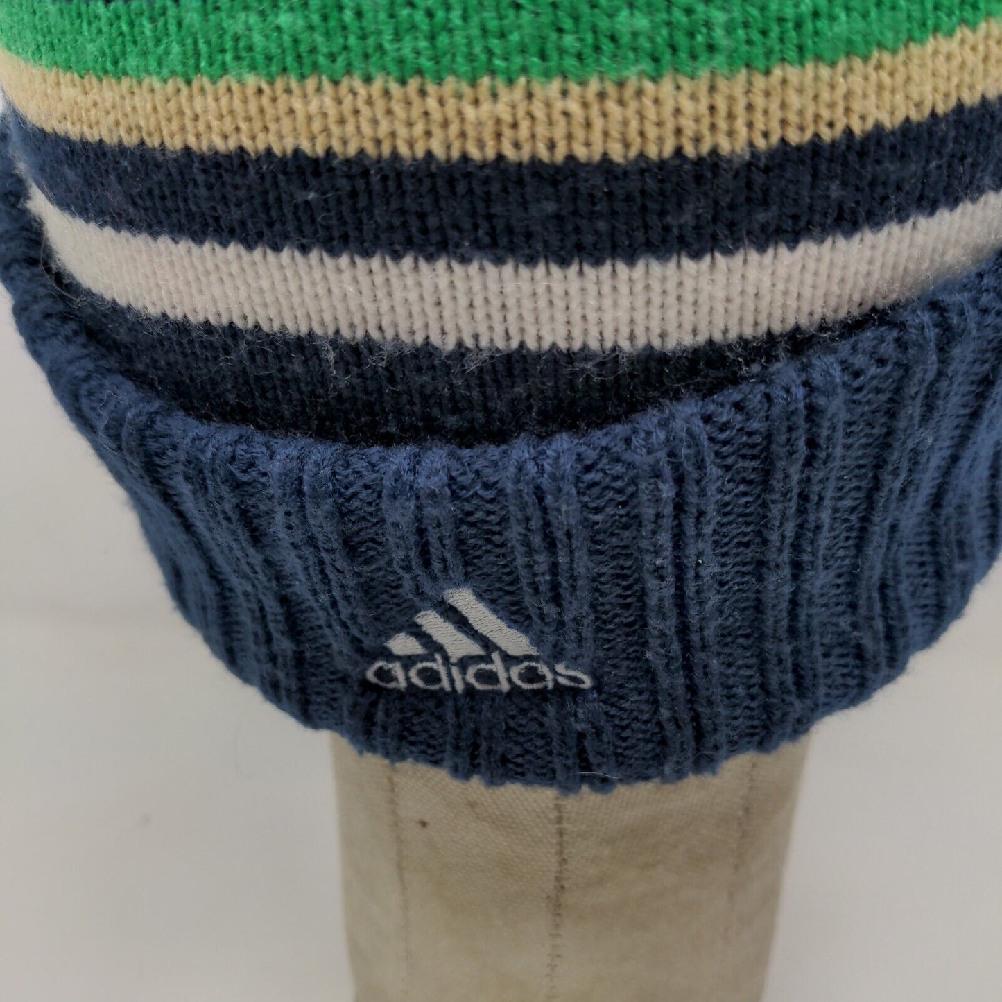 Adidas Men's Notre Dame Fighting Irish Knit Beanie Hat Cap Blue Striped OSFA