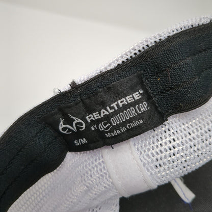 Realtree Fishing Fitted Trucker Hat Blue S/M Embroidered Mesh Back Outdoor Cap