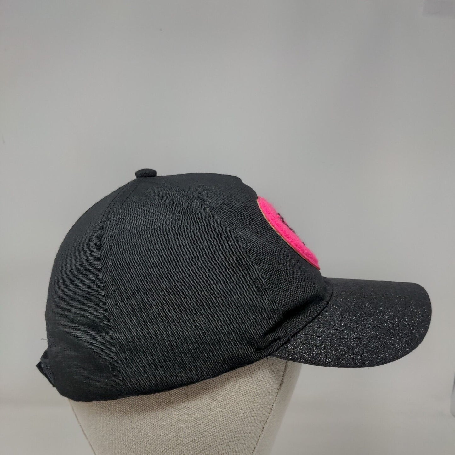 S Initial Strapback Hat Black One Size Adjustable Embroidered Glitter Justice