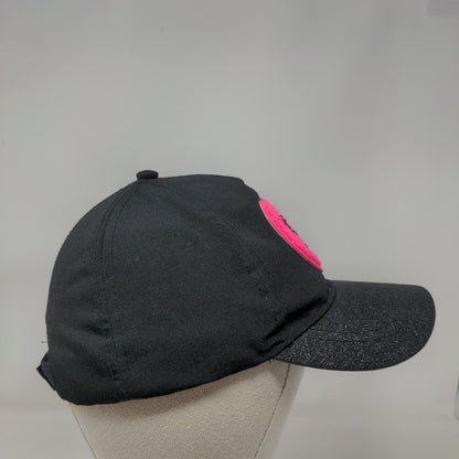 S Initial Strapback Hat Black One Size Adjustable Embroidered Glitter Justice