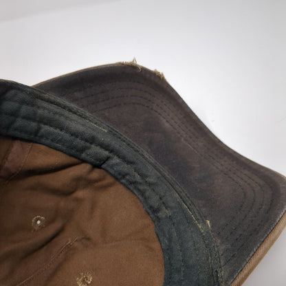 Shock Top Strapback Hat Brown One Size Adjustable Embroidered Distressed Cotton