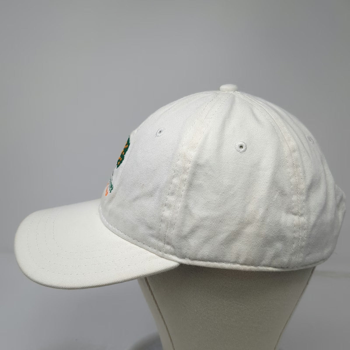 Pukka Baseball Cap White OSFM Slideback Orange Tree Golf Club Embroidered Hat