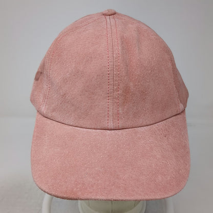 Wyeth Baseball Cap Pink One Size Leather Suede Adjustable Plain Blank Hat
