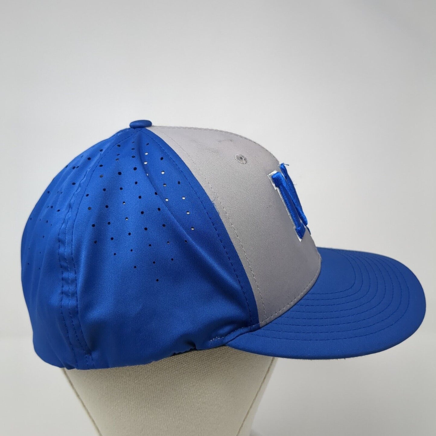 NB Fitted Hat Blue Large-XL Embroidered Laser Cut Richardson PTS Lite