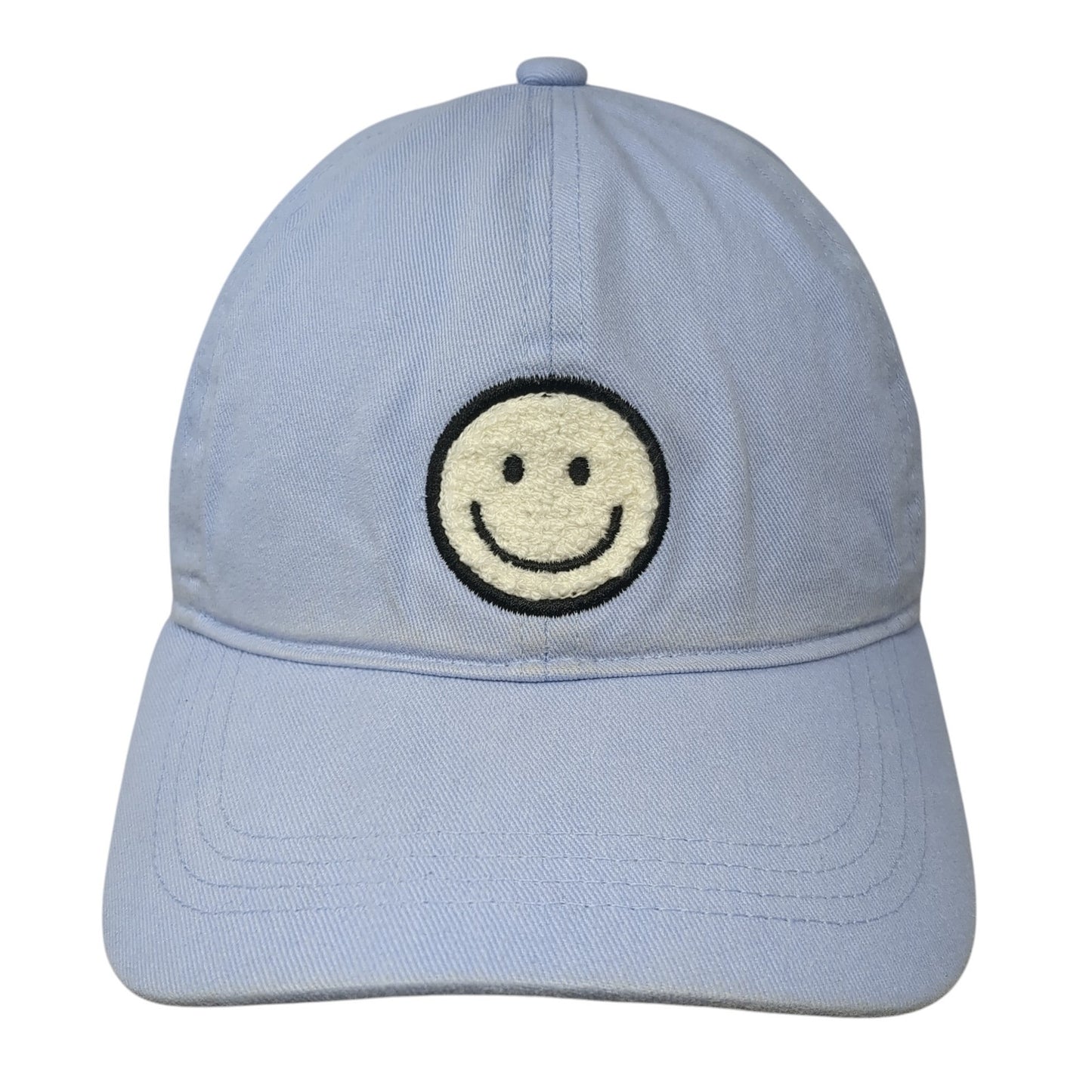 Smiley Face Slideback Hat Blue One Size Adjustable David And Young