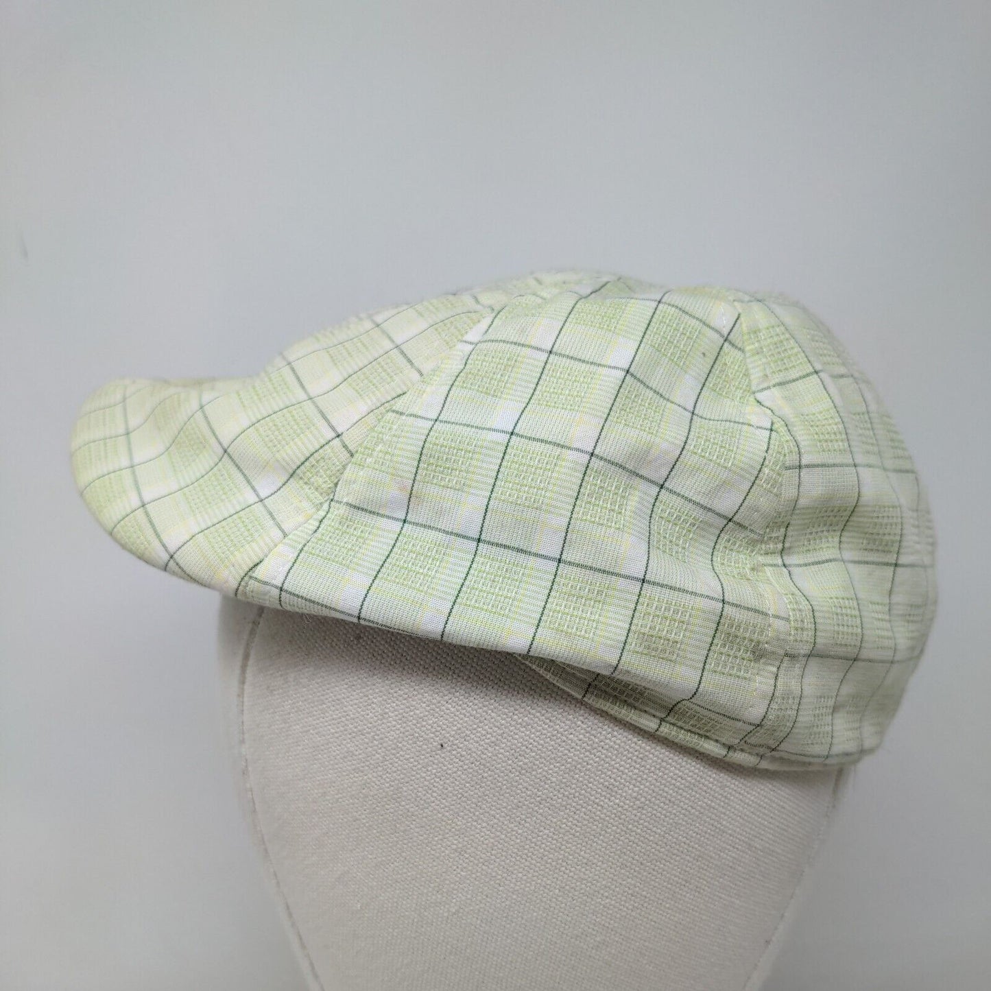 Steeno Men's Cabby Hat Multicolor Check Pattern Size Small Cotton