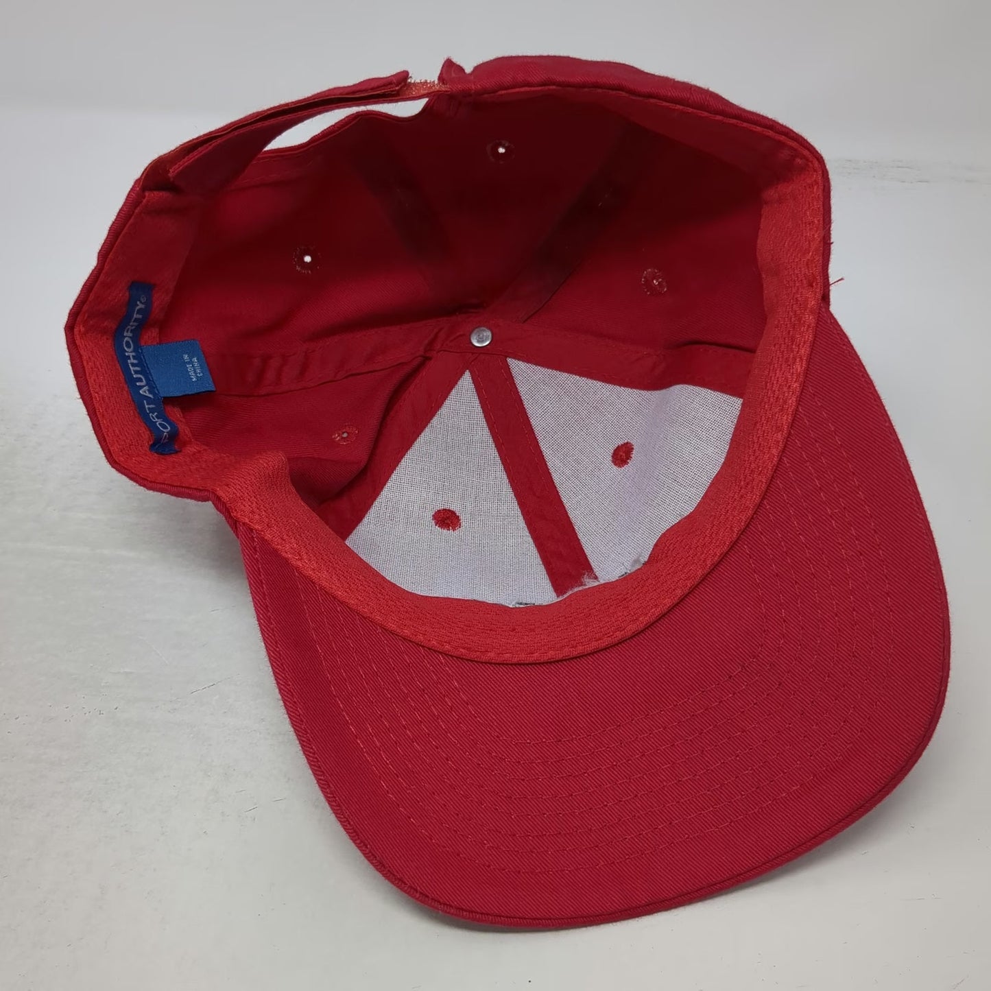 Port Authority Baseball Cap Red One Size Strapback StreetBond Logo hat Cotton