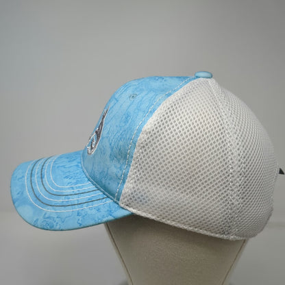 Realtree Fishing Trucker Hat Blue One Size Hook Logo Mesh Back Snapback Cap