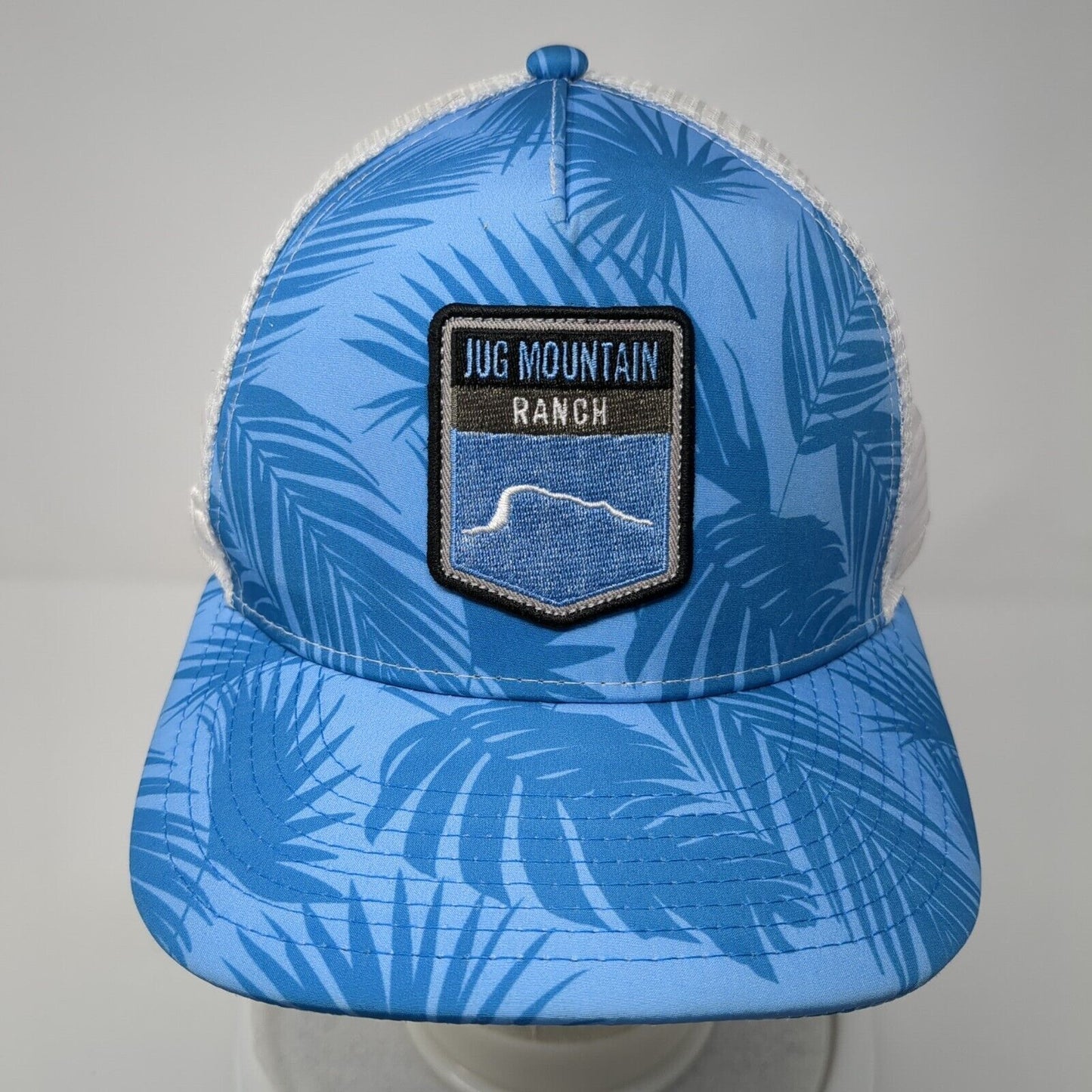 Jug Mountain Ranch Snapback Trucker Hat Blue One Size Mesh Back Pukka