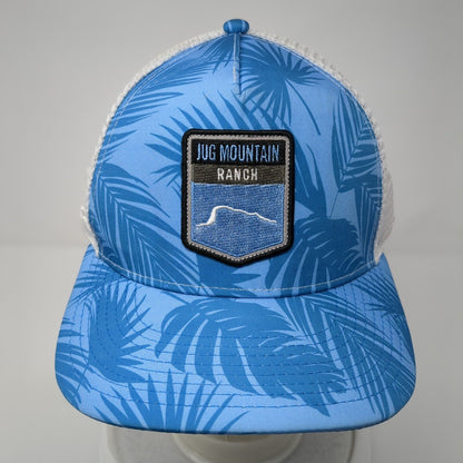 Jug Mountain Ranch Snapback Trucker Hat Blue One Size Mesh Back Pukka